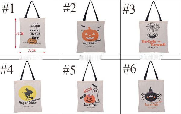 Borsa grande in tela di Halloween, borsa in tessuto riutilizzabile per dolcetto o scherzetto, sacchetti regalo per caramelle di Halloween, sacchetti regalo