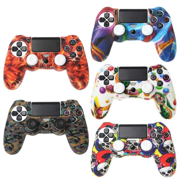 

силиконовые gamepad зажимные крышки кожи случая протектора + 2 caps kit для ps4 контроллера