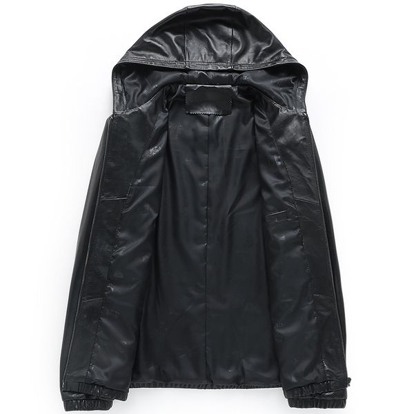 

100%real sheepskin coat genuine leather jacket short slim jacket for men outerwear jaqueta de couro yxg1669a mf041, Black