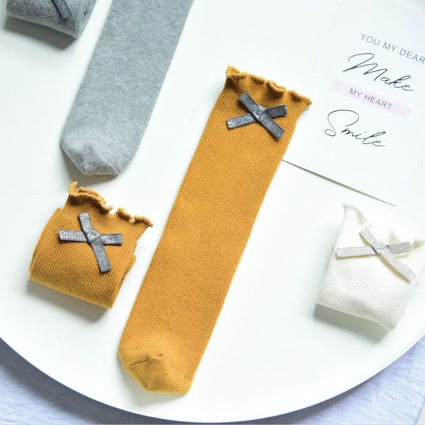 

cute multicolor fungus pile socks children socks bow solid color children baby socks a5 gray n, Blue