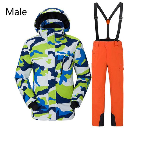 

outdoor warm and windproof men's and women's ski suit