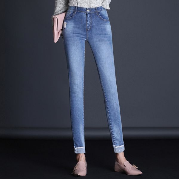 

womans clothing fashionable new jean women vintage jeans slim woman high waisted casual jean femme 2018, Blue