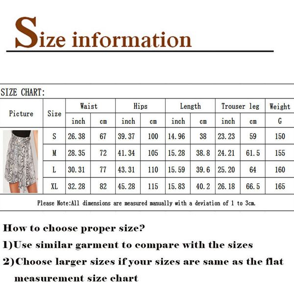 

2019 fashion women summer beach belt lace high waist long belt snakeskin pattern shorts casual ladies sports shorts loose pants, White;black