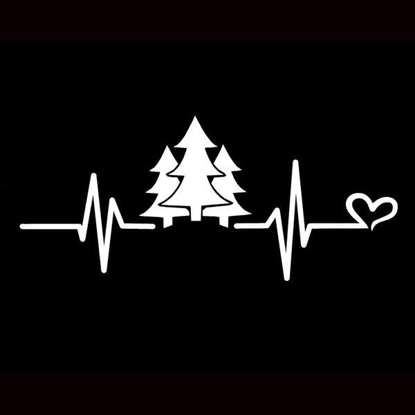 

16*7cm forest heartbeat forest tree logo decal vinyl sticker funny car window bumper novelty jdm drift vinyl decal sticker