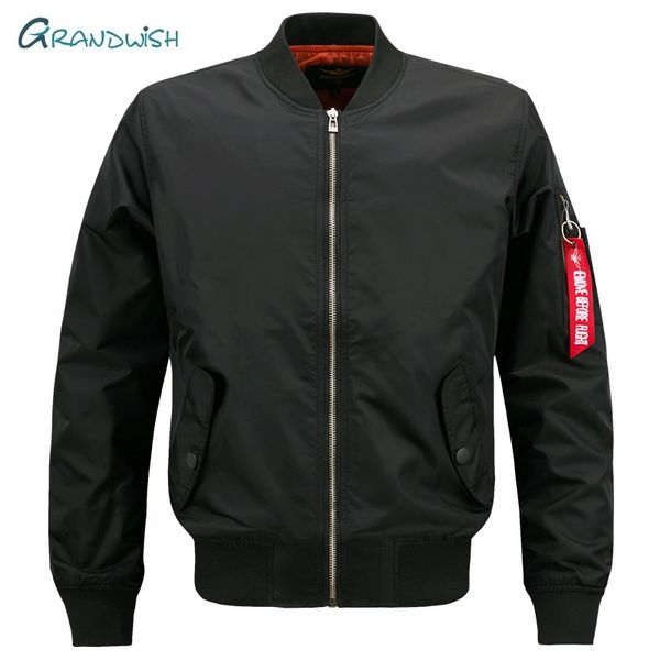 

grandwish new brand mens casual jacket large size men pilot bomber jacket male big size s- 7xl 8xl overcoat drop shipping, da908, Black;brown
