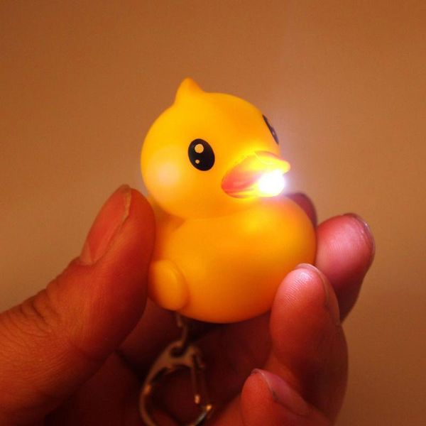 

led брелок пластиковые cute duck крякает keyring ключи holder подарков b99, Silver