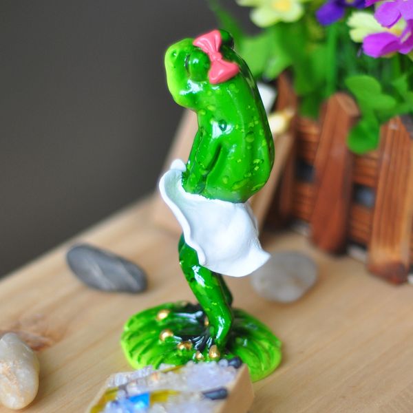 

resin creative 3d craft dancing frog figurine home tabledecorative
