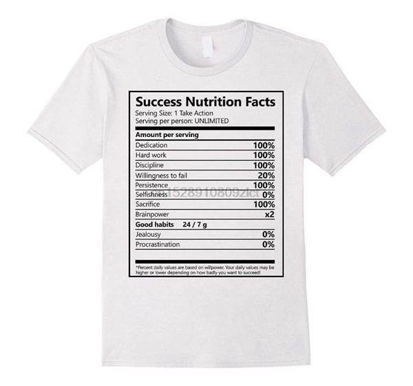 

men success nutrition facts entrepreneur motivation 2020 new summer casual o-neck color loose basic p t shirts, White;black