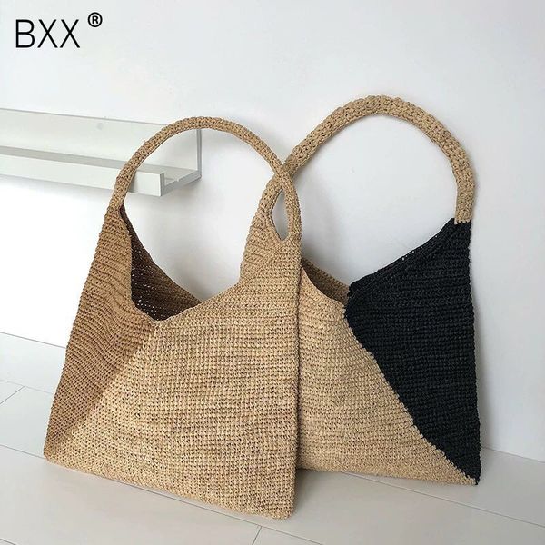 

bxx] new arrival straw knitted handbags for women casual beach shoulder bag 2020 summer vintage woven bag hl805