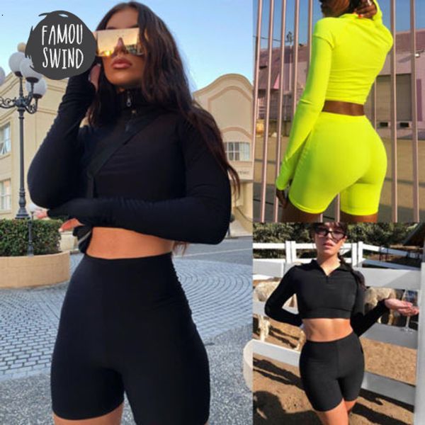 

sell well 2pcs women tracksuits long sleeves crop sweatshirt jogging short pants suit sports outfit set casual new, Gray