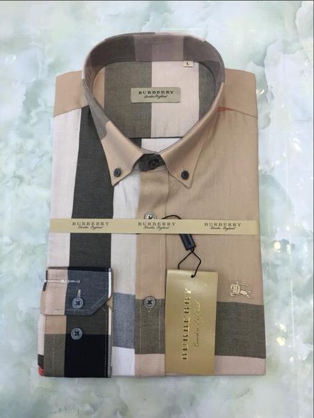 

Briti h commercial brand checked hirt fa hion de igner brand long leeve 100 cotton ca ual hirt medu a bb6600