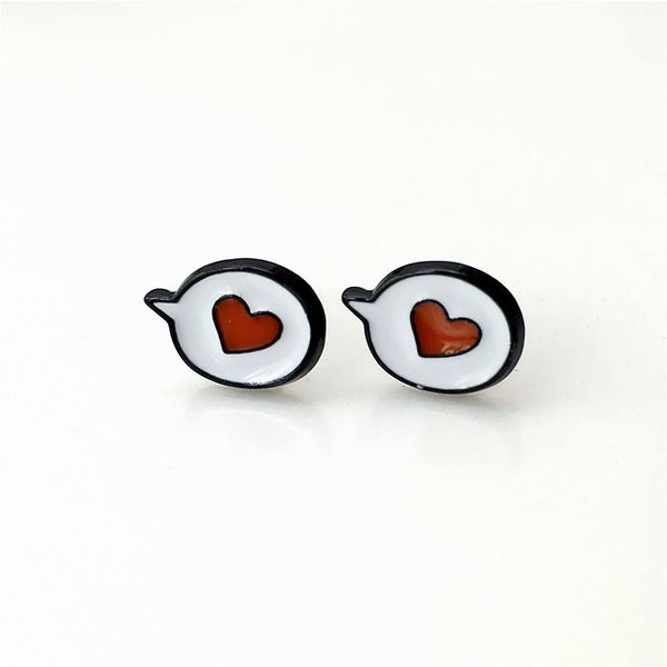 

smile love fashion anime cartoon earring animal stud earrings for women girls kids jewelry new gift, Golden;silver
