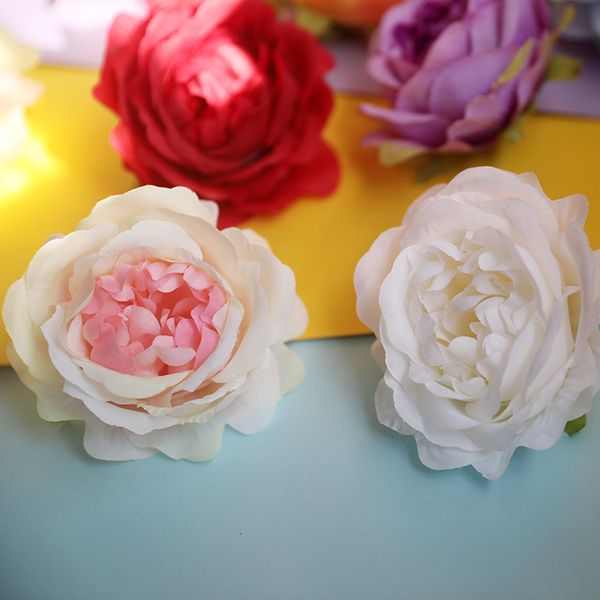 

decorative flowers & wreaths 10pcs/lot artificial peony flower head diy wedding decorations silk floral arrangement faux wreath