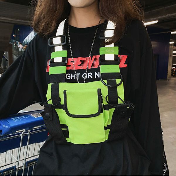 

chest rig bag tactical vest harness front pack pouch holster vest rig hip hop streetwear functional chest bag for men waist bag sh190924