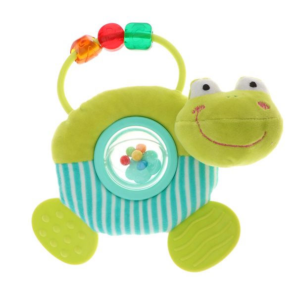 

soft animal infant baby grab & spin rattle sensory teething toy