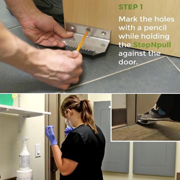 

hands touchless hands foot door opener handle bracket thick metal touchless foot door opener gadgets#t2