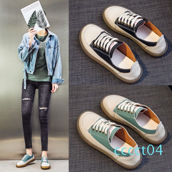 

2020 plain color casual shoes women fashion teen street outfits 50% men ulzzang brand plimsolls spring footwear teenager fall canvas ct04, Black