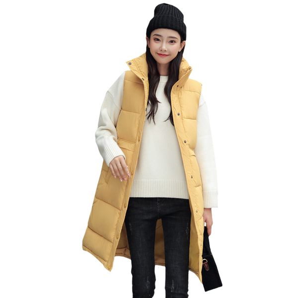 

2019 tfmln autumn winter long vest women casual fashion glossy fabric vests white colour coats vintage out wear woman clothing, Black;white