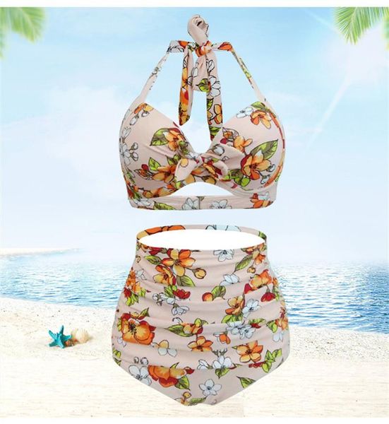 

floral 2pcs women summer designer bikinis fashion backless bathing suit plus size female casual apparel, White;black