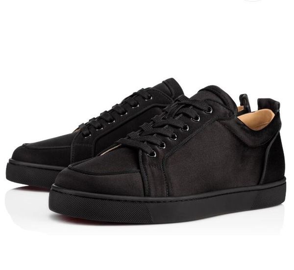 

Sell men women luxury black navy blue ilk leather ca ual red bottom neaker famou red ole jogging walking hoe