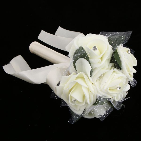 

bridal artificial foam roses flower bouquet wedding venue decor