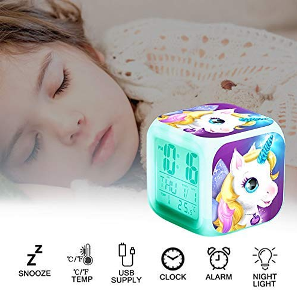 

digital led alarm clock conntrol clock electronic desk color changing fiber optic night light lamp alarm