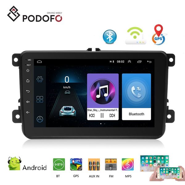 

Podofo Android 8.1 Автомобильный DVD-плеер Радио 2 Din 8 '' HD Bluetooth GPS WIFI FM-радио Зеркало Ссылка д