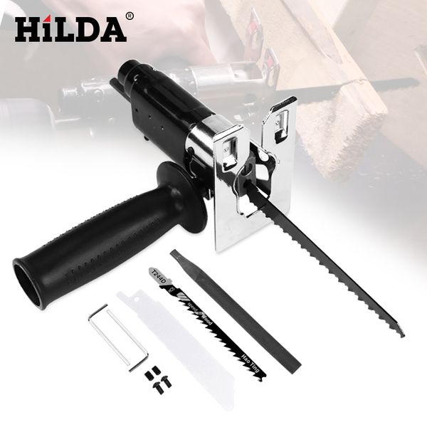 

hilda reciprocating saw power tool reciprocating saw metal cutting wood cutting tool electric drill attachment with blades
