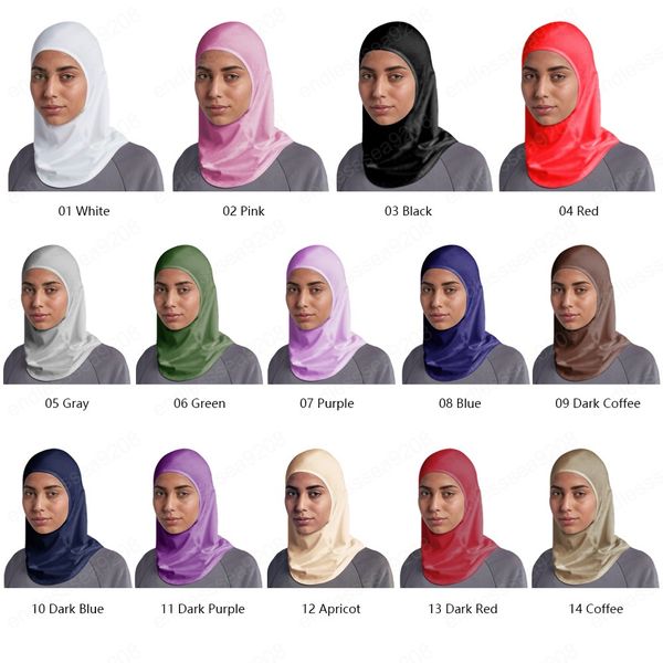 

women wrap underscarf inner islamic scarf full cap bonnet neck ninja hat shawl hijab turban headscarf cotton caps muslim cover wufuc, White;black