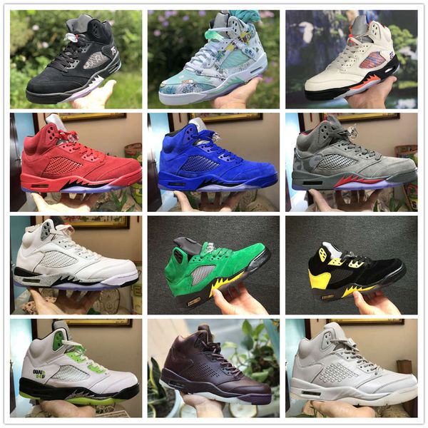 

2019 New 5 Blue Suede Bordeaux International Flight 5s Mens Basketball Shoes Retro Wings SUNBLUSH Camo Paris Quai54 Oregon jumpman sneakers