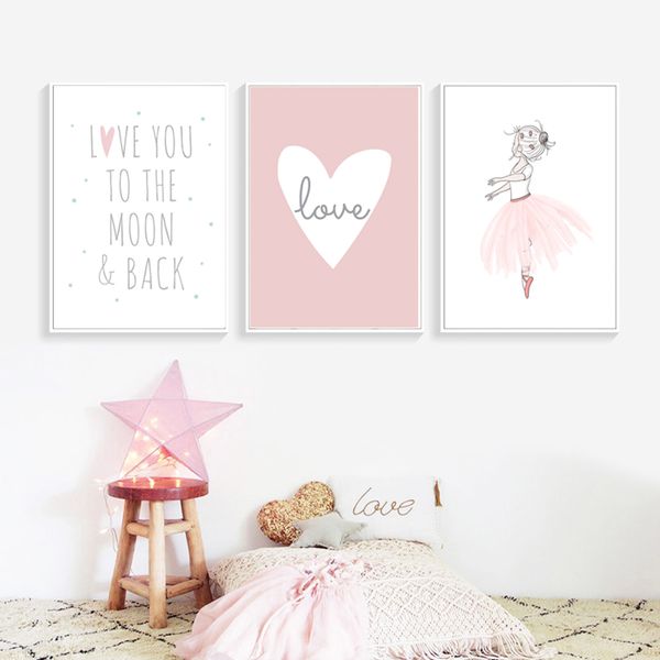 2020 Baby Girl Room Posters Kids Nursery Prints Wall Pictures