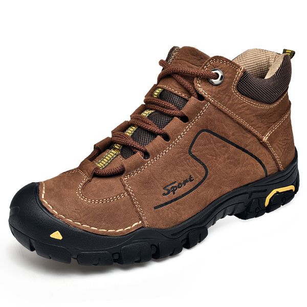 

men boots anti-skidding leather shoes men popular comfy winter autumn men durable outsole shoes short plush snow boots *6075, Black