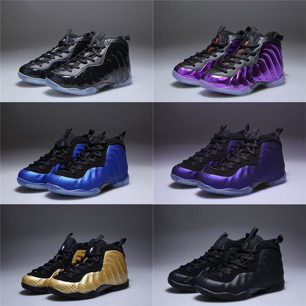 

new coming kids penny hardaway foam one basketball shoes boys purple sports girls sneakers children athletic trainers, Black