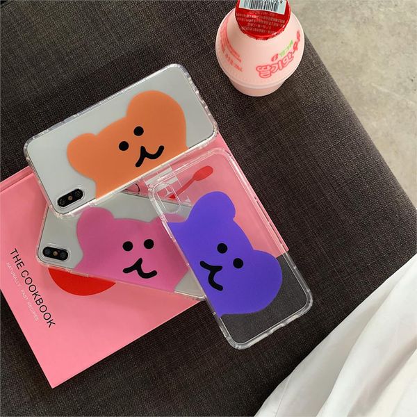

ins korean cute cartoon candy bear phone case for iphone xs max xr x 6 6s 7 8 plus color couple retro clear soft tpu back cover