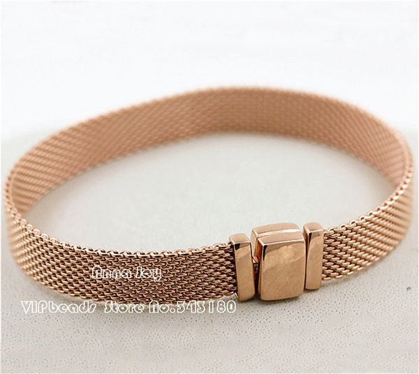 

alissa 2018 new 925 sterling silver rose gold reflexions bracelet for diy reflexions charm bead, Black