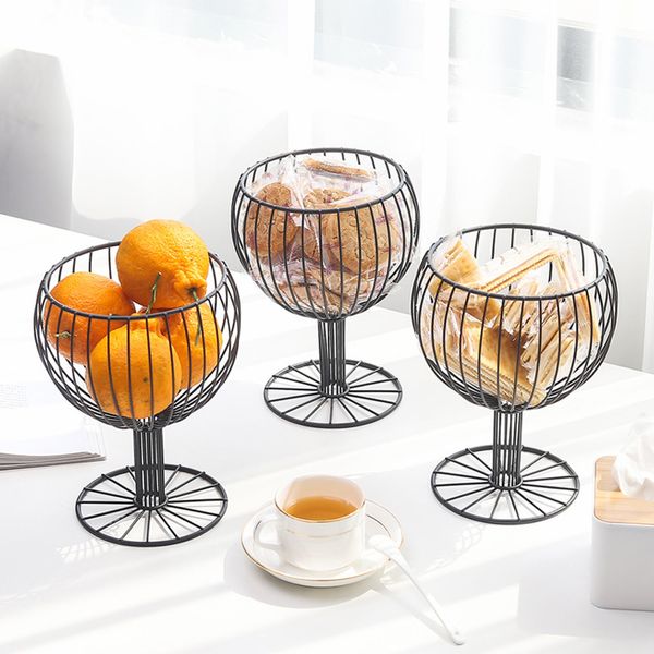 

wine glass wrought iron snack storage basket snack tray dessert fruit basket
