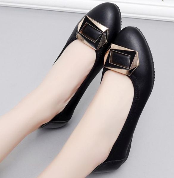 

2019 women's shoes in spring and autumn with new style flat bottom round head @156, Black