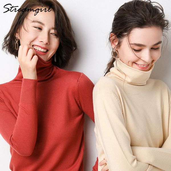 

plus size turtleneck women sweaters female cashmere sweater women jumper womens sweaters 2018 winter warm knitted sweater new, White;black