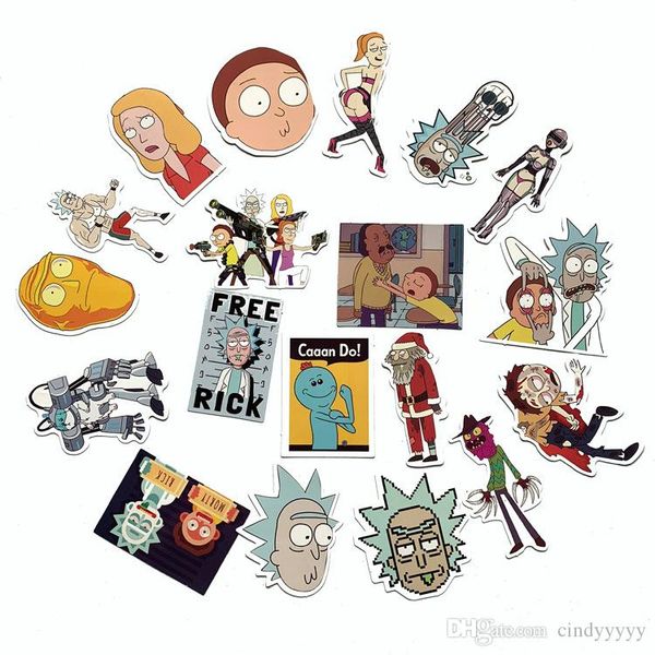 

100 pcs mixed car stickers ricky scientist for lapskateboard pad bicycle motorcycle ps4 phone luggage decal pvc guitar helmet stickers