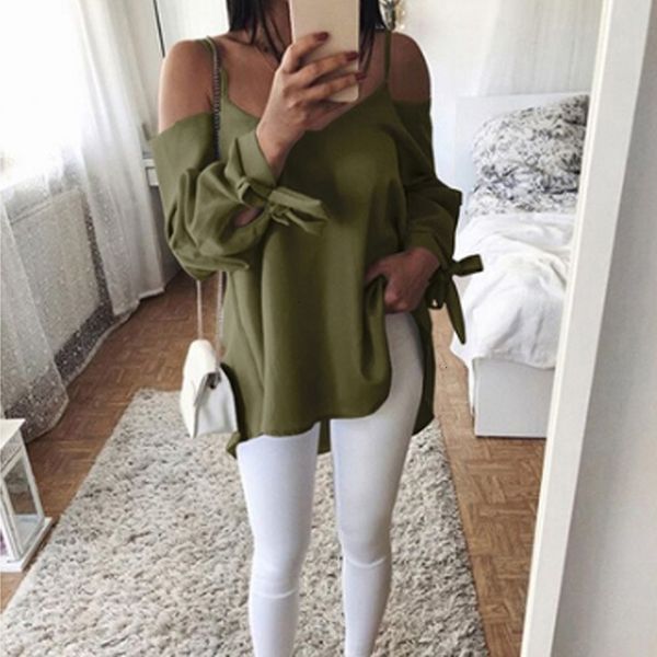 

blouse women clothing women autumn blouse off shoulder fashion woman shirts bowknot bandage lady chiffon blouse female blusa ws9031v, White