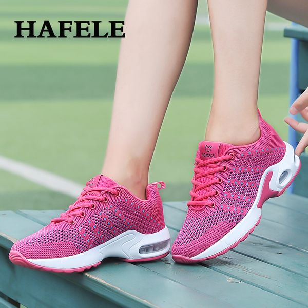 

2019 new fashion outdoors women's walking shoes breathable sneakers flying thick bottom weaving casual athletic lightweight, Black