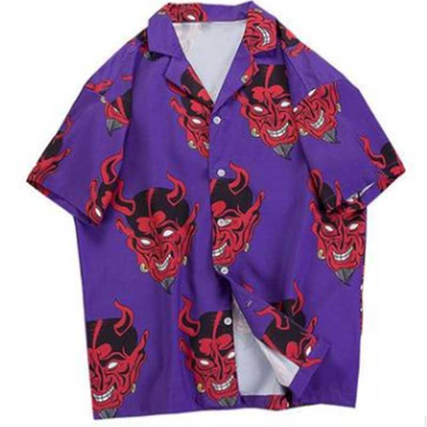 

hawaiian men dress shirt mens shirts men shirts shirt mens clothing clothes dress button up casual demon blade, White;black