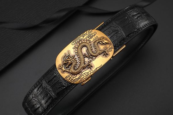 

cattle casual pants belt men's automatic buckle men's antique copper buckle faucet young and middle-aged business casual pants bel, Black;brown