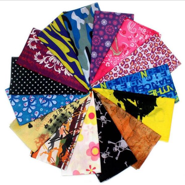 Bandane Hip Hop Foulard Maschera da equitazione Tubo Collo Viso Foulard Sport Fascia magica Scegli stampa teschio Bandana GD299