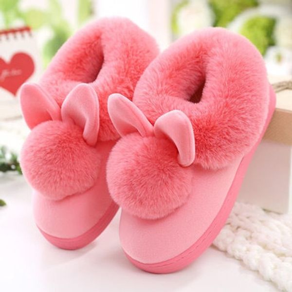 

women lovely ears soft home boots cotton warm women winter boots 2019 new fashion winter ankle, Black