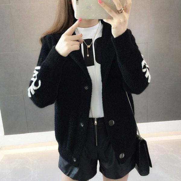

autumn women 2018 new water velvet jackets warm hooded thicken short casual coats loose letter outerwear winter parkas 1623, Black;brown