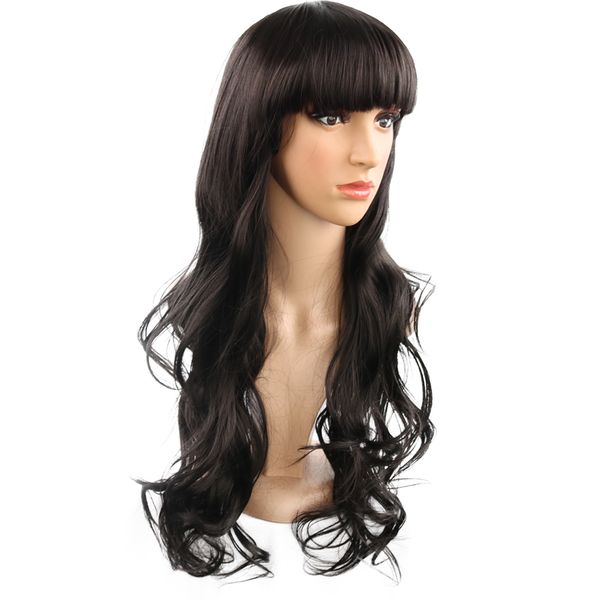 Korean Style Hot Selling 26 Inch Long Wavy Beauty Fringe Bangs
