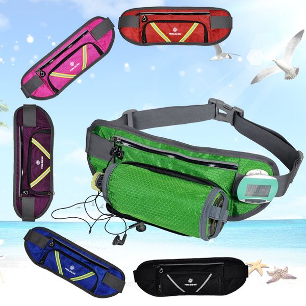 

sports waist pack water cups inclined shoulder bag mobile phone storage chest pocket camping equipment nylon fabric 14yd o1