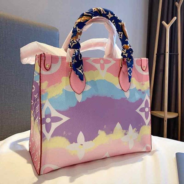 

gradient color canvas fashion shoulder bag tote handbags shopping bag purse oversized messenger bag tote 41cmx17cmx33cm type3