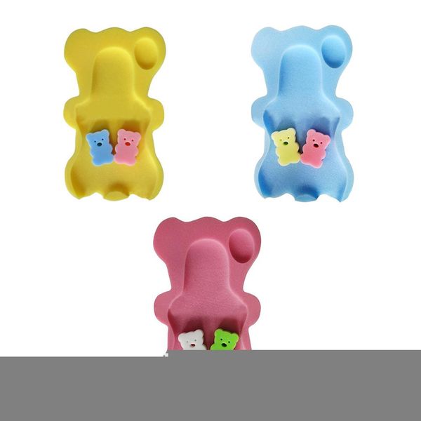 

baby bath mat cartoon soft non-slip sponge cushion newborn infant bathing pad foldable safety tub two cute little bear gift